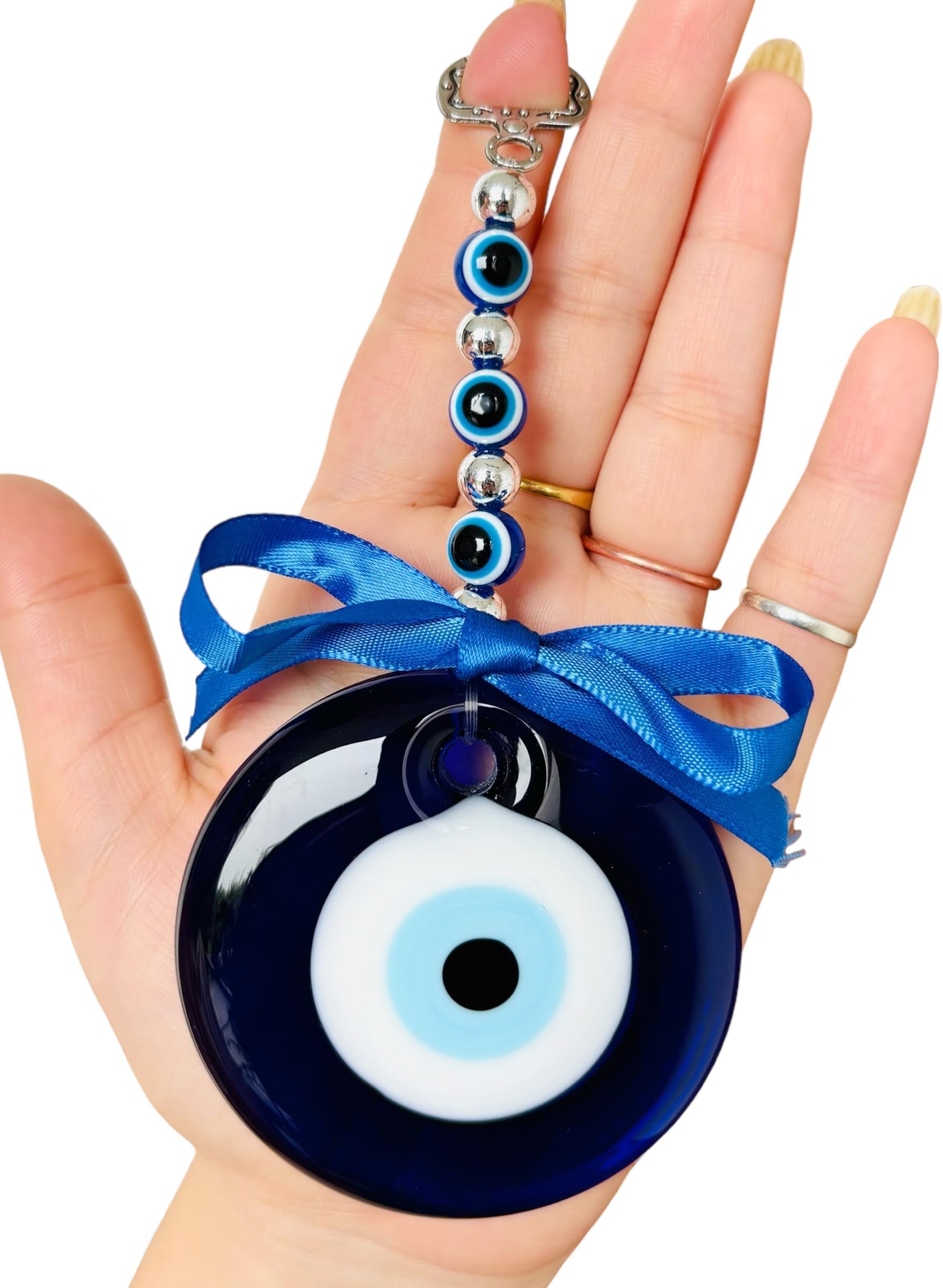 Evil Eye Hanging for Home & Office | Turkish Evil Eye for Good Luck & Prosperity | Evil Eye Wall Hanging Main Door Entrance Nazar battu (7 cm)