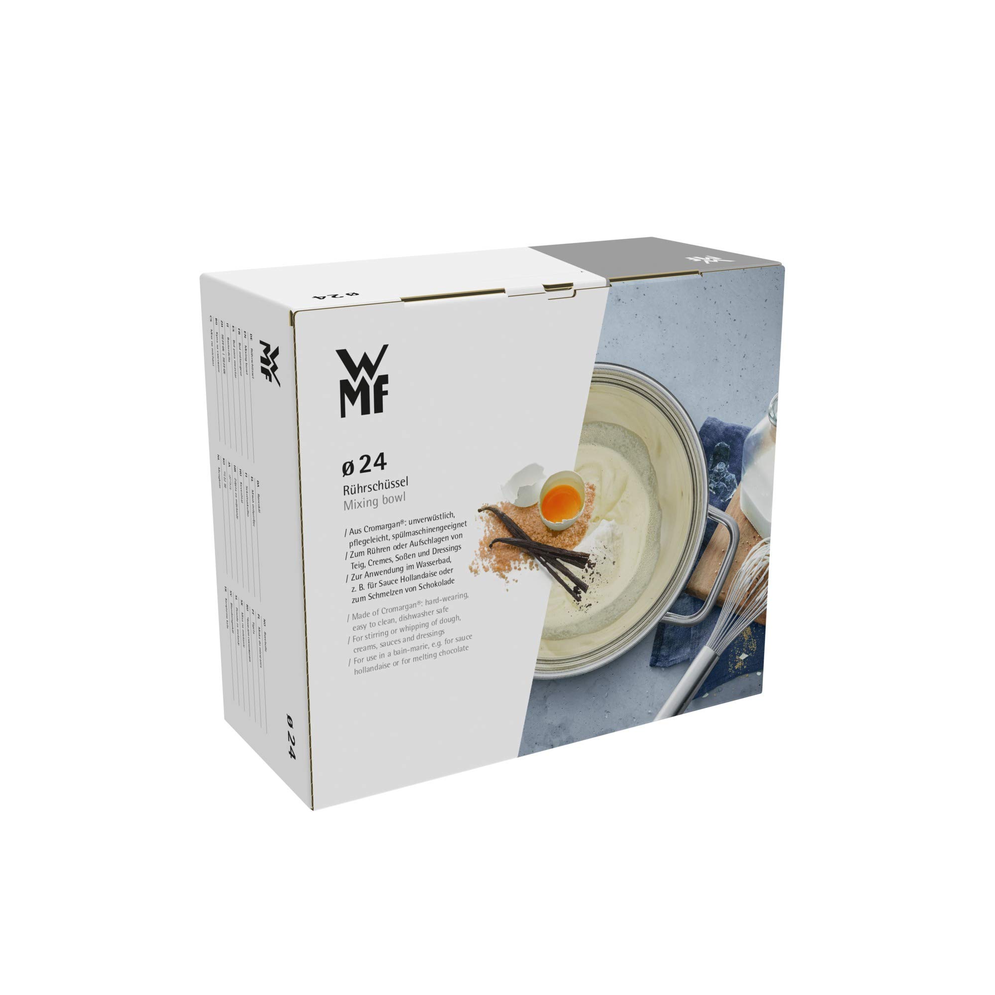 WMF Compact Cuisine Wasserbadschüssel 24 cm stapelbar, Rührschüssel für Wasserbad, Cromargan Edelstahl Schüssel poliert, spülmaschinengeeignet