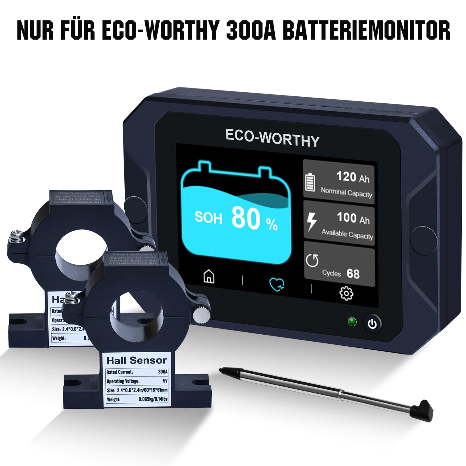 ECO-WORTHY Hall-Sensor AC/DC- 9V-80V akcesoria do baterii monitora
