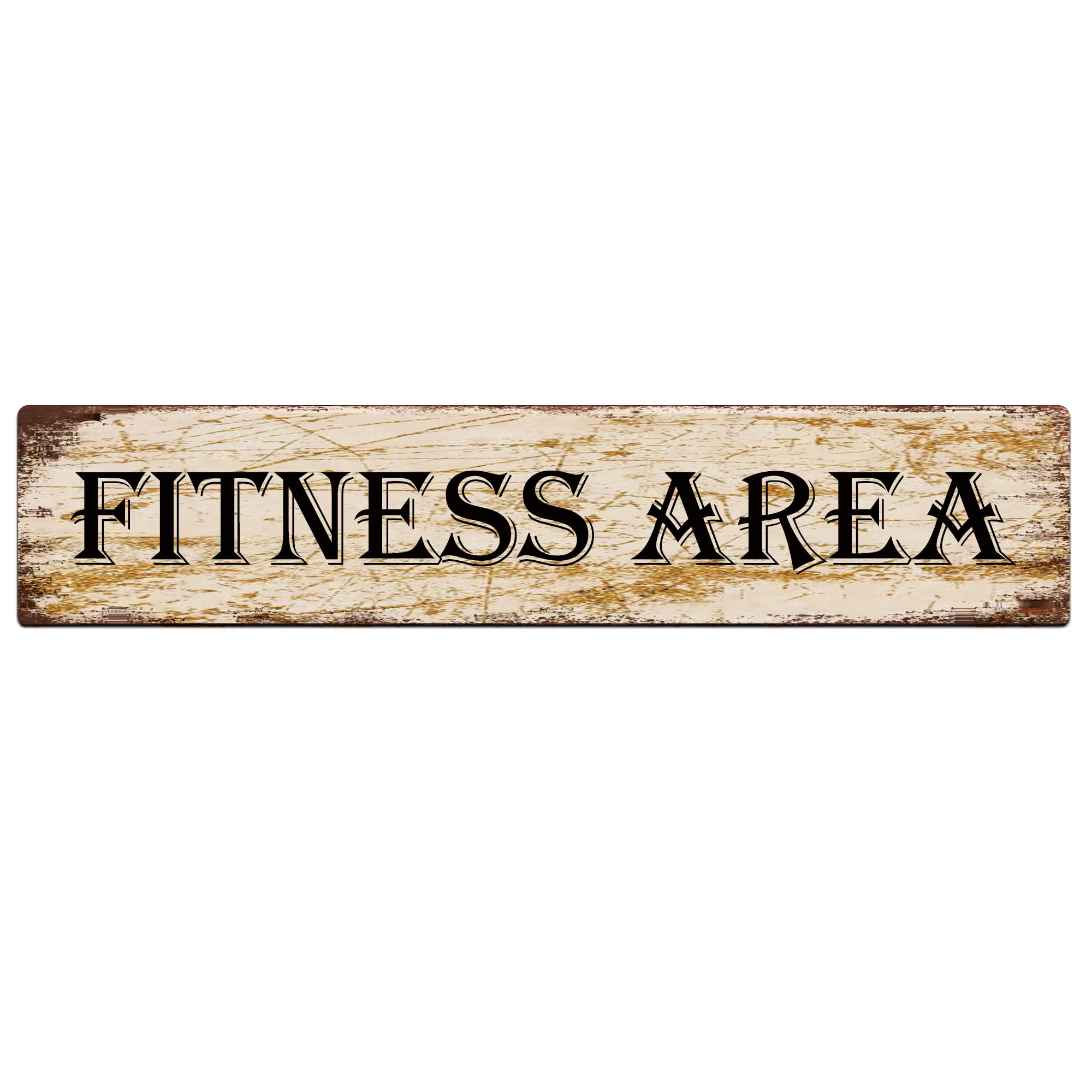 Fitness Area Retro Tin Signs Aluminum Metal Sign for Kitchen Home Garden Wall Bar Cafe Decor 4x16 Inch
