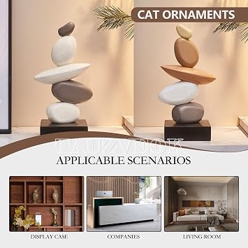 Modern Abstract Decorative Sculpture White And Gray Art Statue for Home Decor, Shelf, Bedroom Statues And Sculptures, Resin,Gray