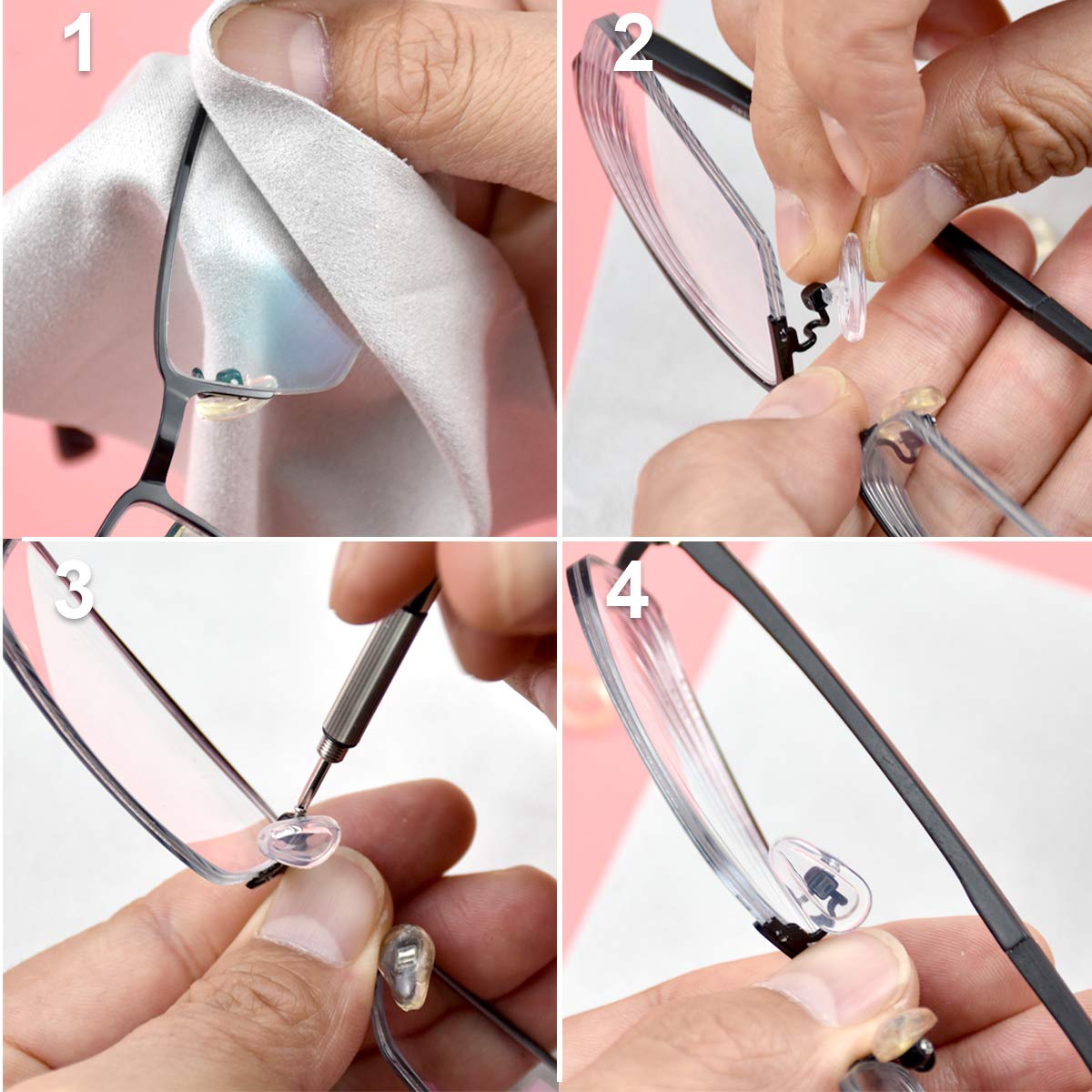 20 Paires De Plaquettes De Nez En Silicone Pour Lunettes - Marque Natuce - Neuf Avec Étiquette