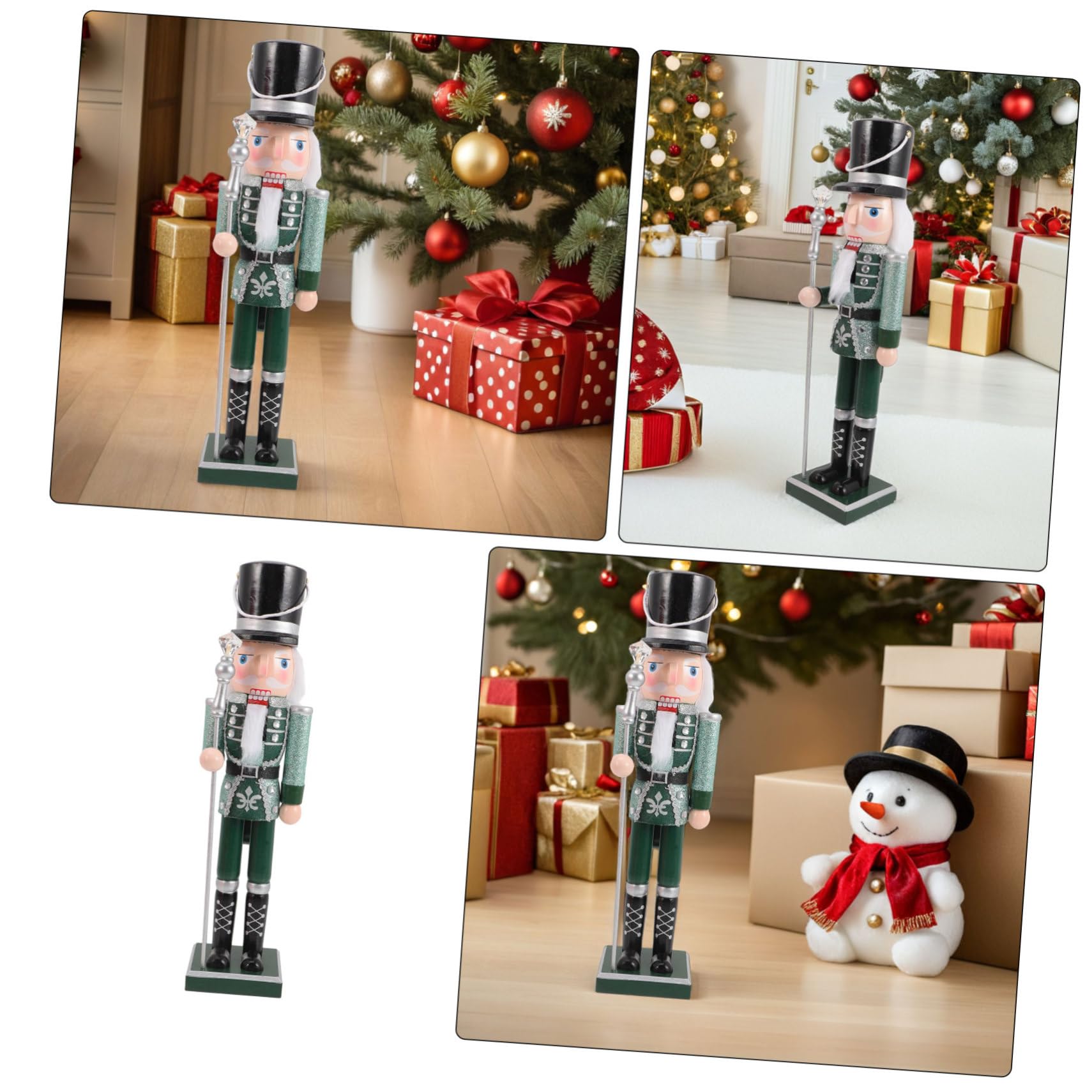 Grüne Handbemalte Holz nussknacker Soldat Figur Stabile Weihnachtsdekoration für Tisch und Festliche Feiern Traditionelle Holzsoldaten Ornamente