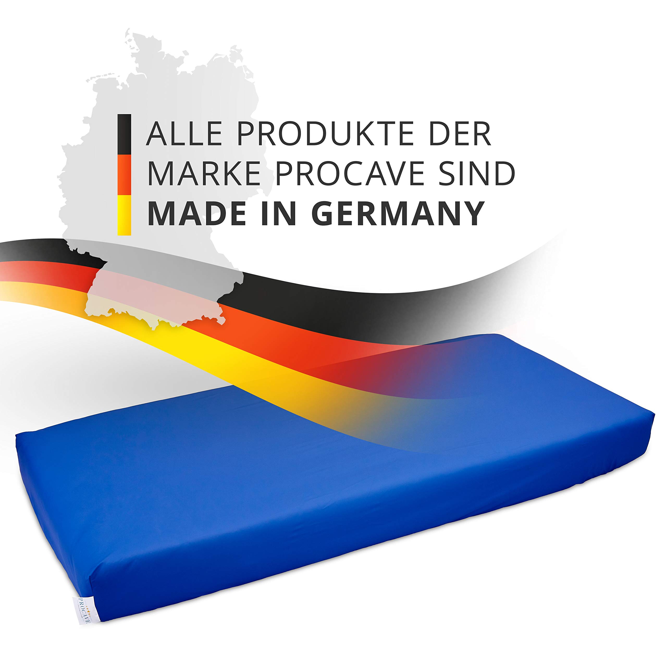 PROCAVE Sábana Bajera Impermeable en Azul, Transpirable y Lavable, Protector de colchón de fácil Cuidado, Fabricado en Alemania, en 100 x 200 cm