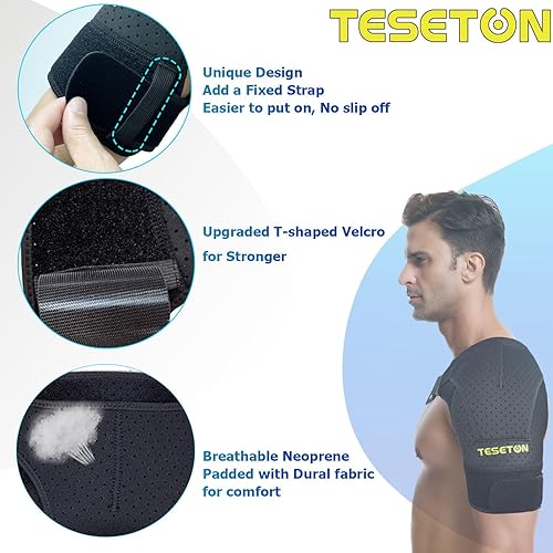 Miniatura 3 de Soporte de hombro para hombres y mujeres, manga de compresión de hombro para aliviar el dolor, soporte de puño rotador