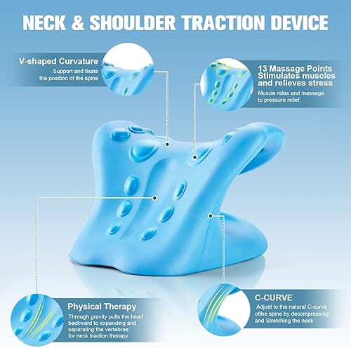 Miniatura 2 de Estirador de cuello y dispositivo de tracción cervical, relajante para dolor de ATM y alivio del dolor de hombro, almohada con dispositivo de