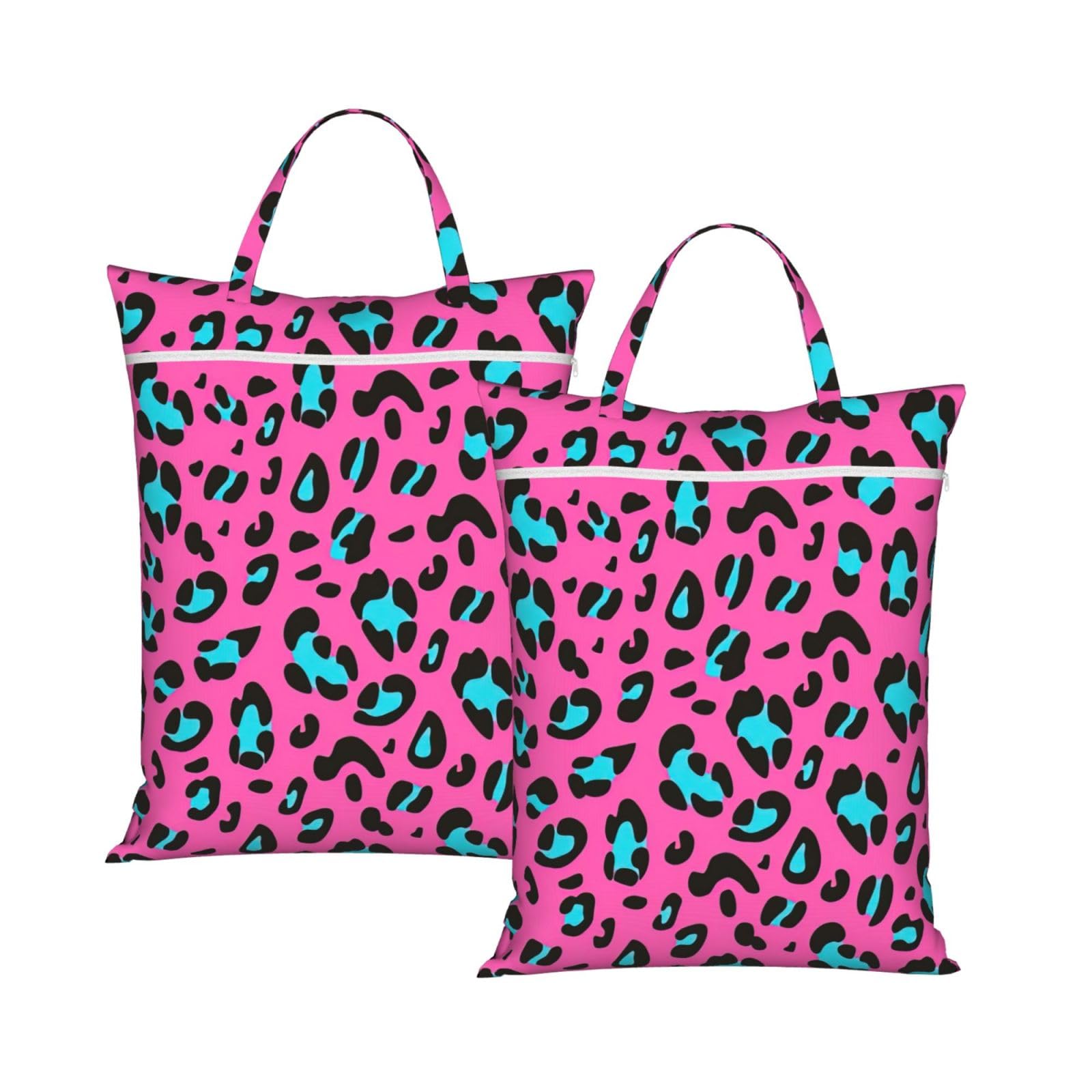 Cute Leopard Print Travel Laundry Bag Foldable Lightweight Camping Beach Dorm Weekend Getaways