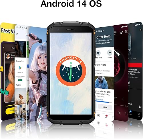 Miniatura 5 de DOOGEE S41T Smartphone resistente desbloqueado 2024, batería Android 14,6300mAh, 8GB+64GB, teléfono resistente 4G Dual Sim, cámara de 13 MP,