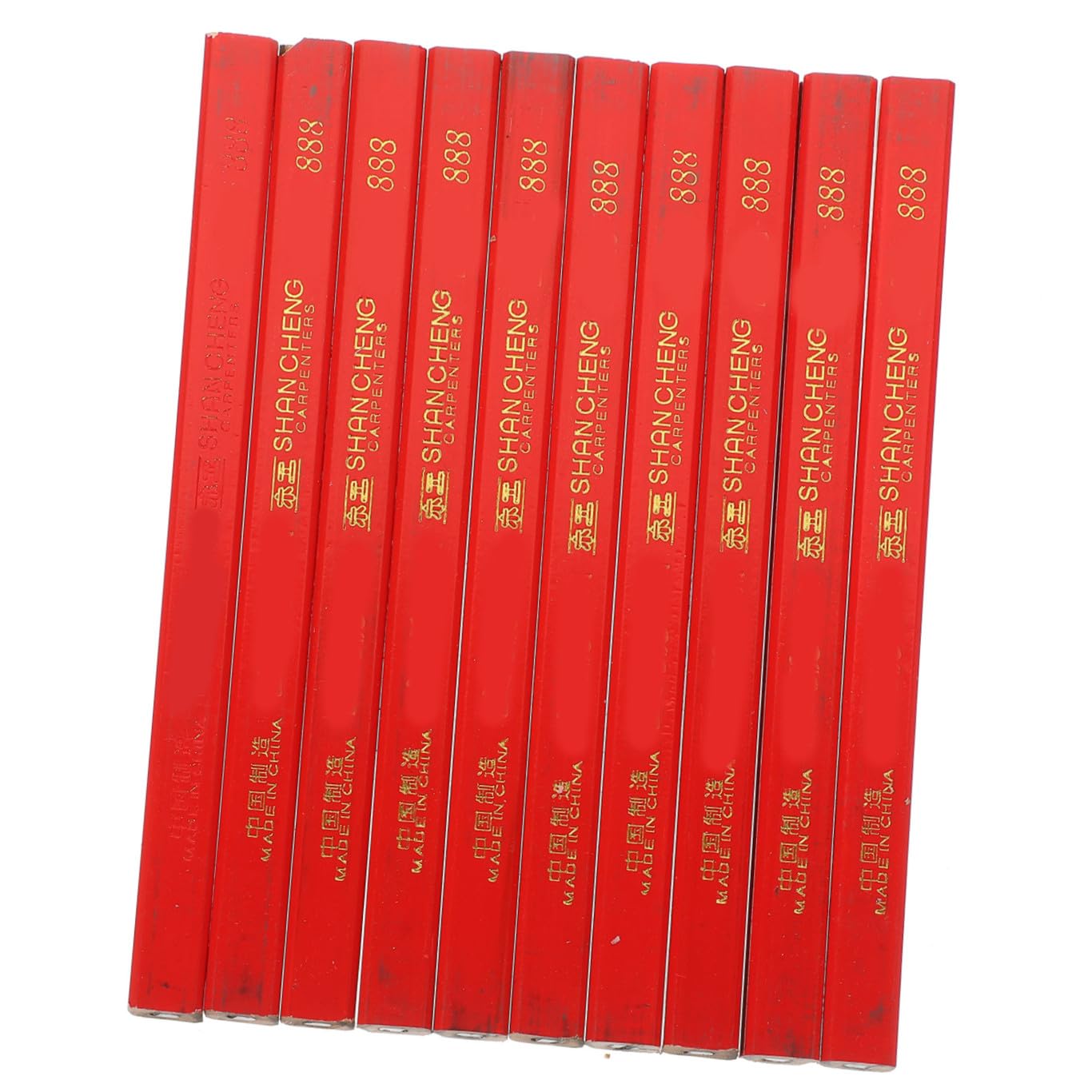 Matite Piatte in Legno Rosse Per Carpentiere Set Da Edilizia Antirotolamento Per Marcatura Su Legno E Materiali Da Costruzione