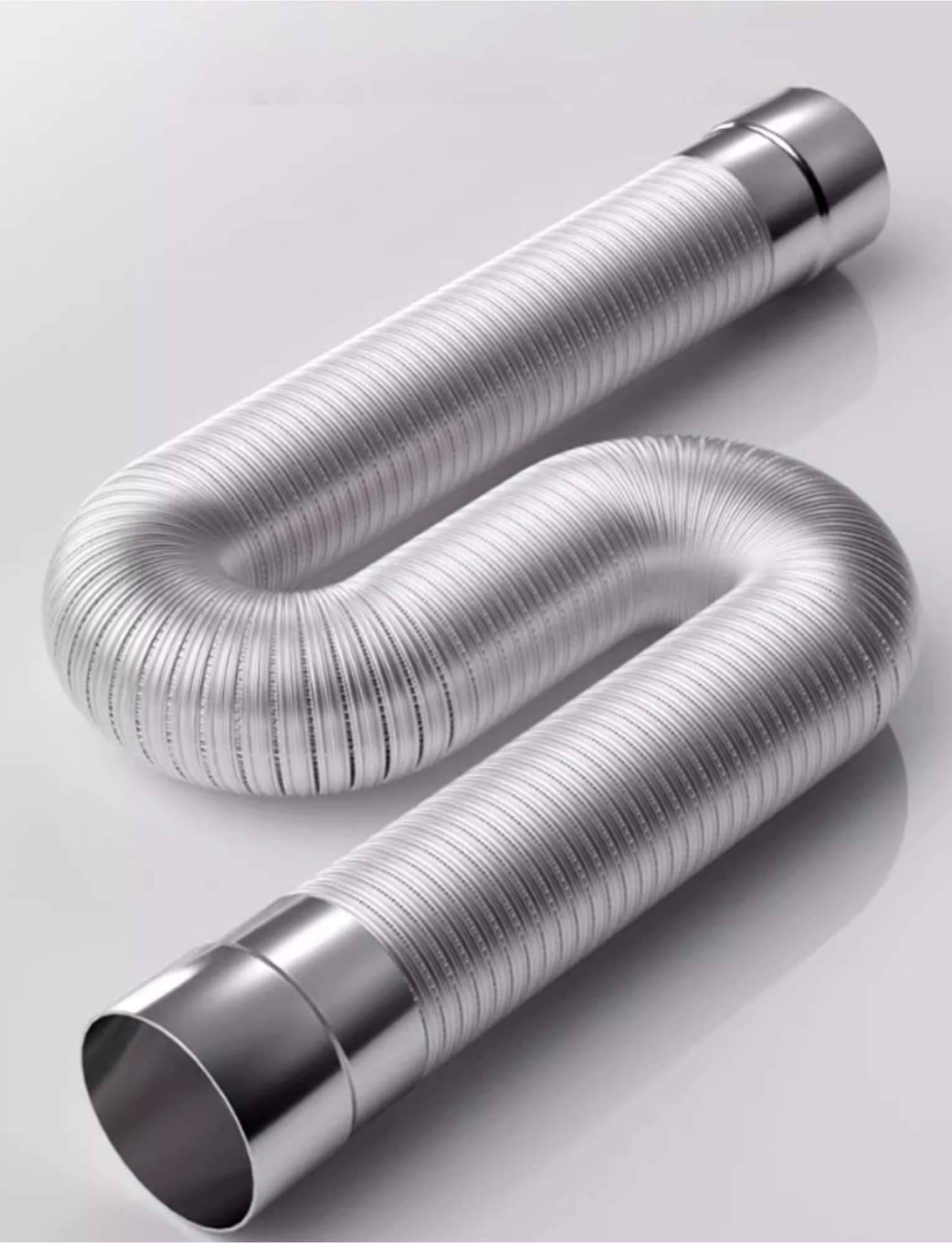 Tubo flessibile in acciaio inox per camini da campeggio e stufe a legna, rivestimento a gomito multi stretching, lunghezza 1/2 metro