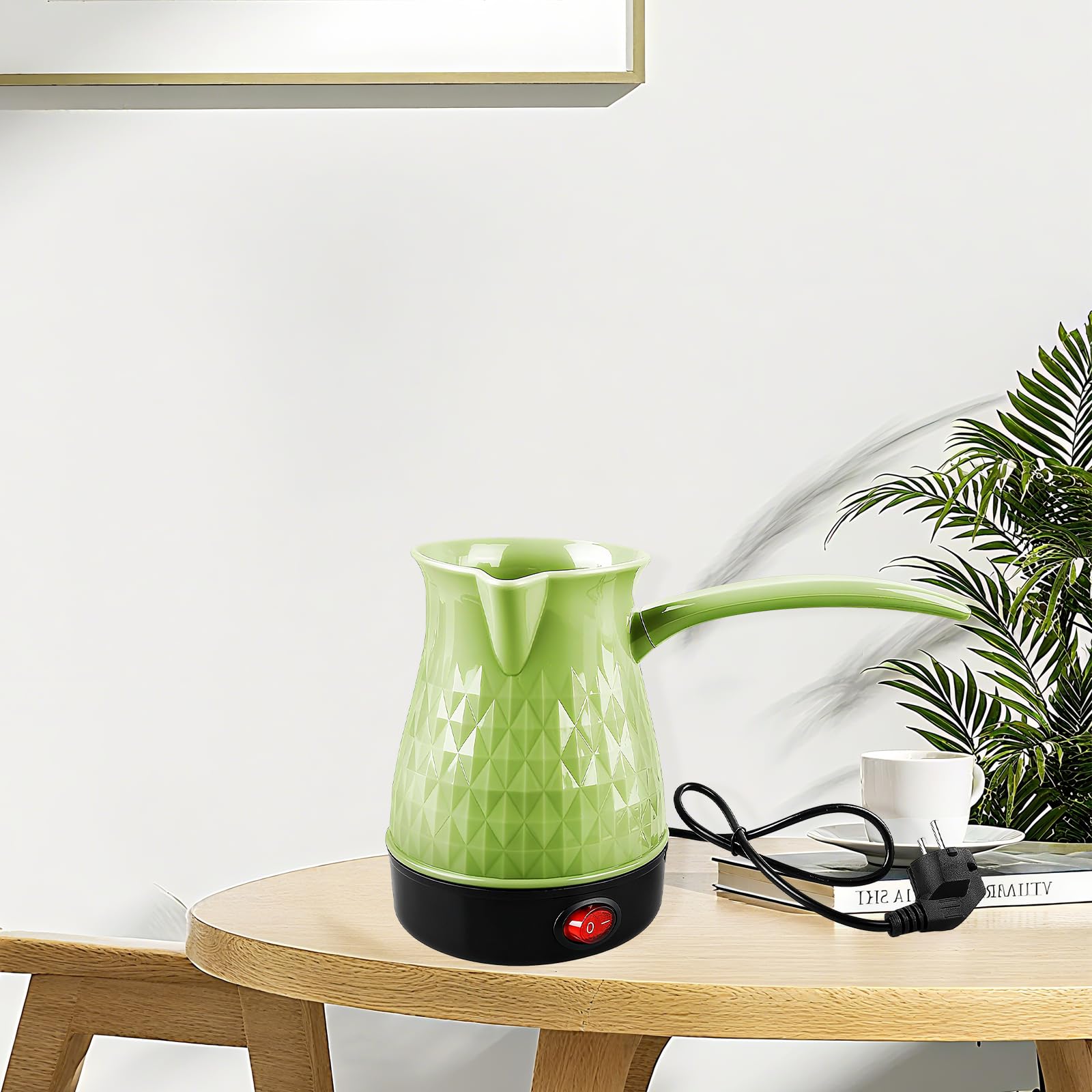Caffettiera elettrica turca 500 ml 600 W – Macchina da caffè elettrica lavabile verde – per caffè turco, moka e tè, ideale per casa e ufficio
