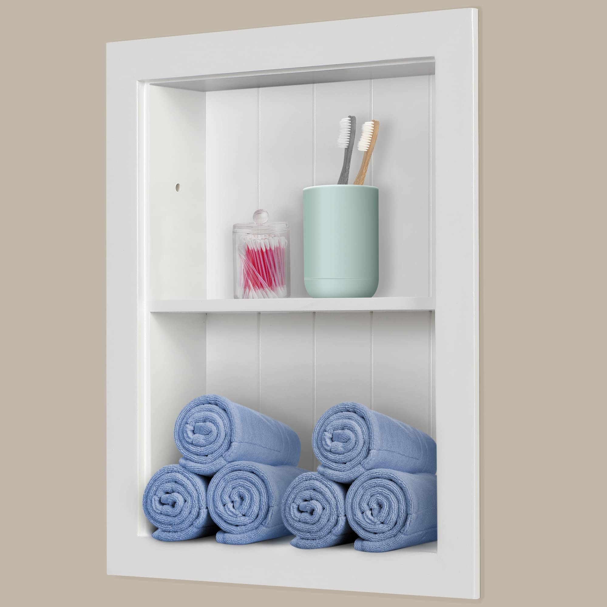 Houseables Recessed Medicine Wall Niche, in Shelves, Shelf Insert, 14" W x 18" H ID, 2