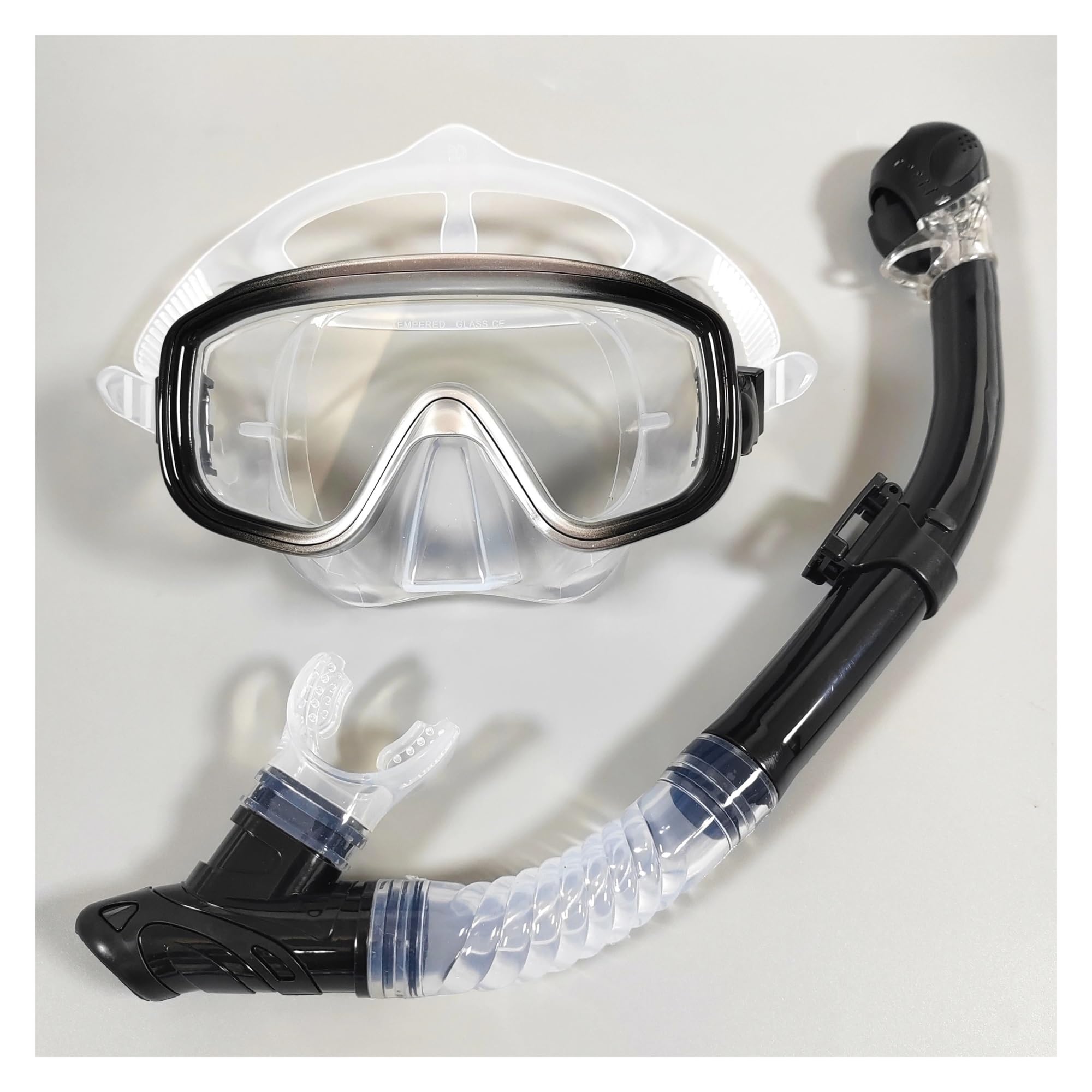 Tauchmasken Taucherbrille Tauchmaske Schnorchelmaske Volltrocken Es ist sehr gut geeignet für Schnorcheln, Gerätetauchen Taucherbrille(Light Grey)