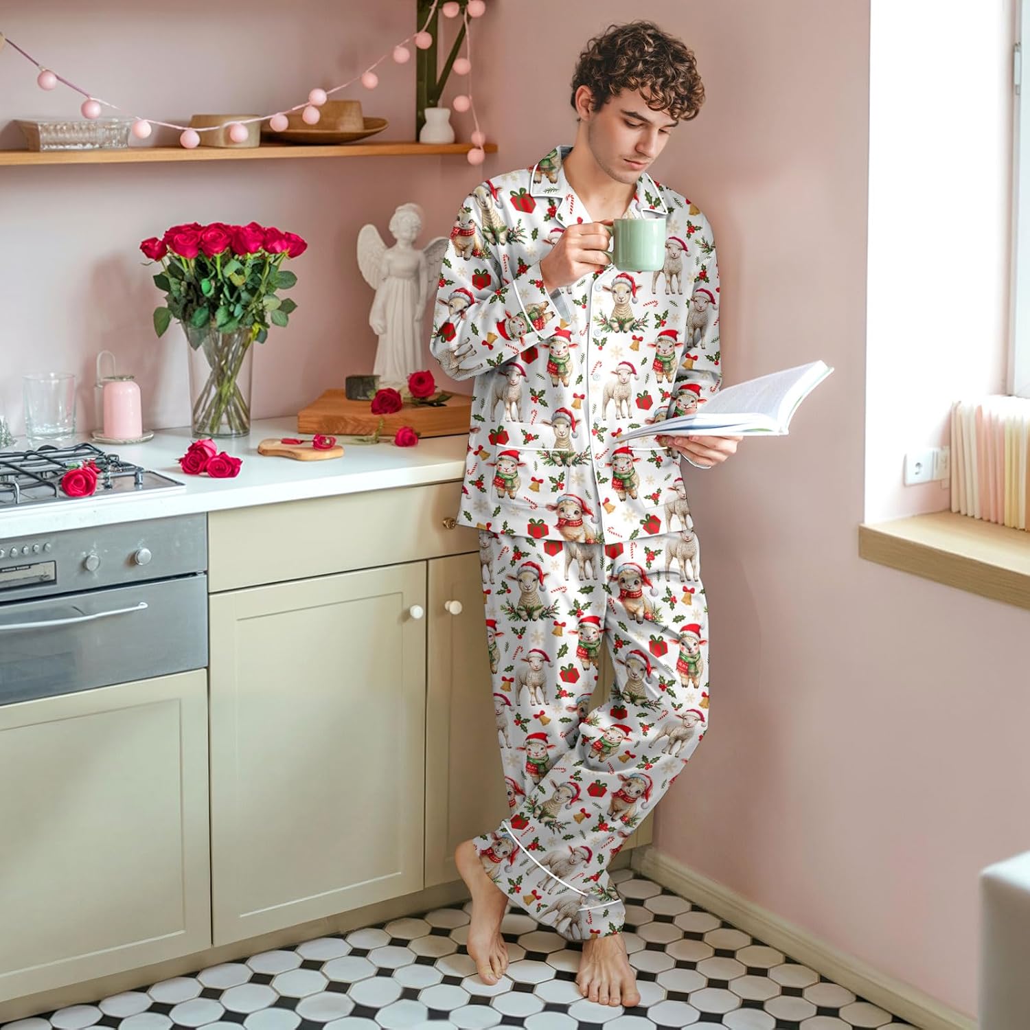 Unisex Ultra Soft Pajama Set, Valentines Pajamas, Soft Warm Matching Sleepwear Gift for Women Men - Image 3