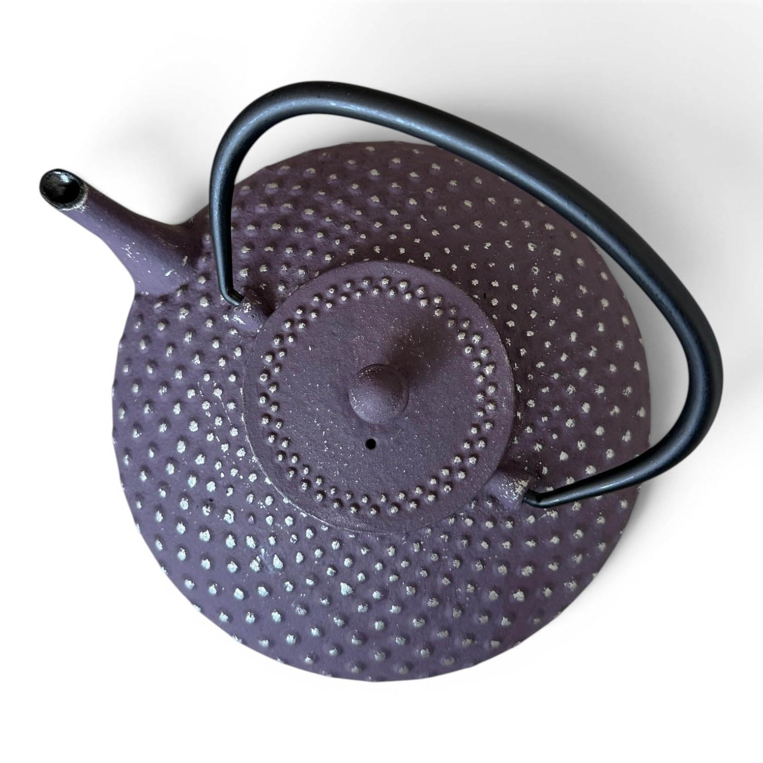 SO SKIN IDASY Théière en fonte violette 1,2L motif picot japonais, grande capacité avec filtre inox, teapot cast iron design élégant, service à thé, idée cadeau femme originale