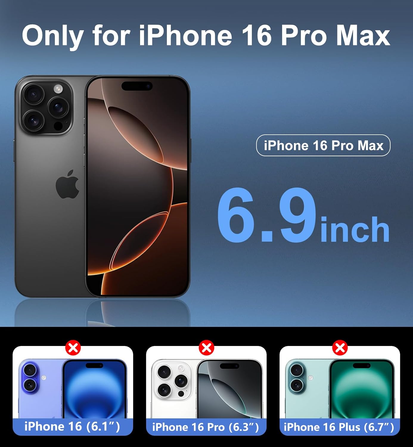 for iPhone 16 Pro Max Case with Built-in Invisible Kickstand,[2* Screen Protector] Military-Grade Protection Shockproof Protective Cover Rugged Stand Phone Case for iPhone 16 Pro Max (Wine) - Image 2