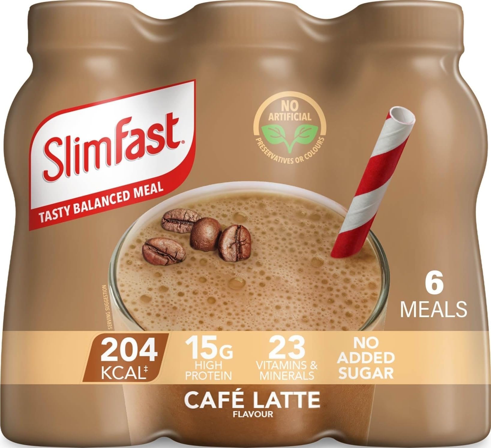 โข Cafรฉ Latte Meal Replacement Shake โข 6 x 325 ml