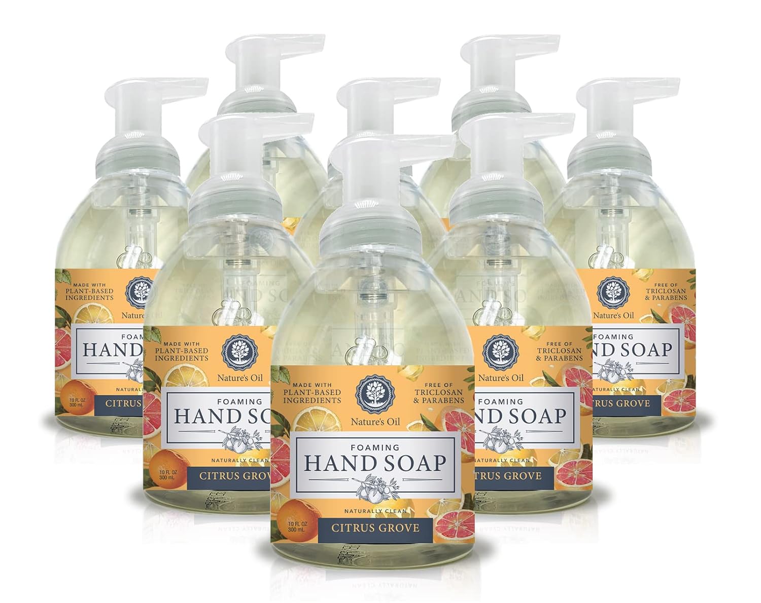 Nature's Oil Foaming Hand Soap, Citrus Grove, 10 Fluid Ounces (Case of 8)