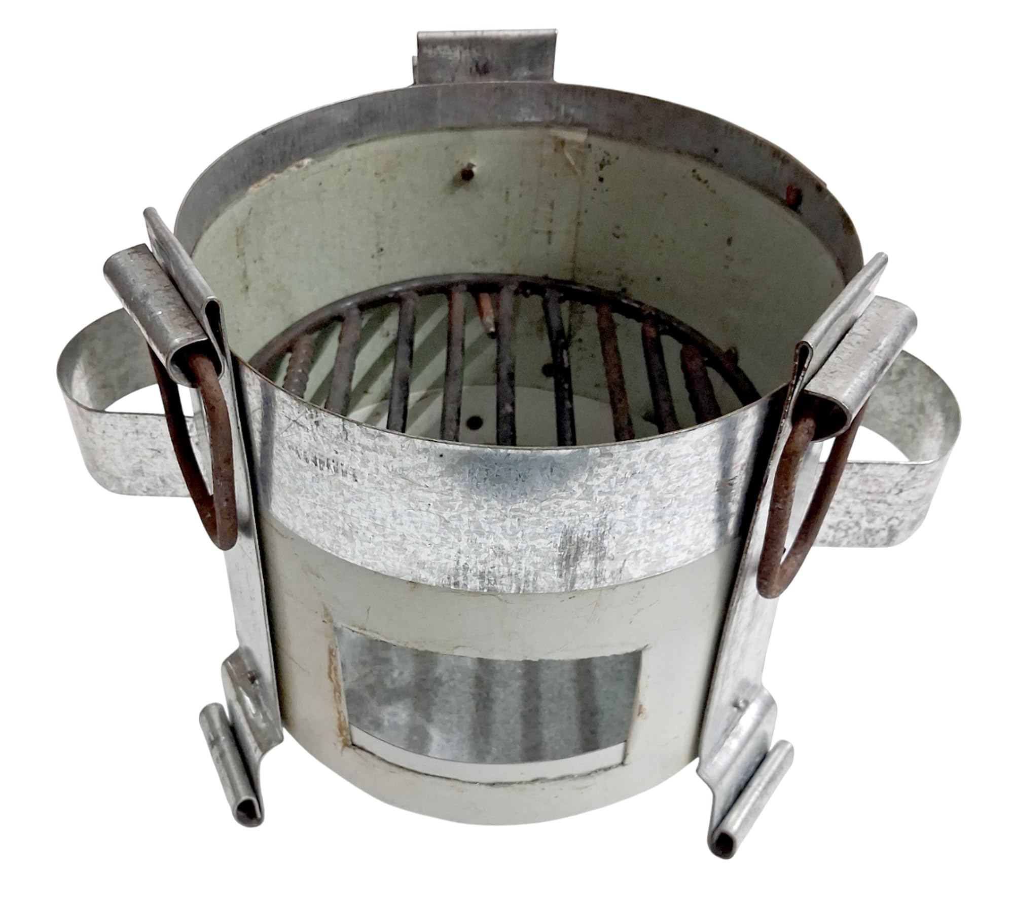 Shudh Deshi Style Traditional Iron Sigdi/angeethi/Heater/Stove/tandoor/Coal Charcoal Keeper/Griller Oven/Heavy Duty/Portable BBQ Grill Easy To Use Chula Cooktop (Zink Finish)-image-16