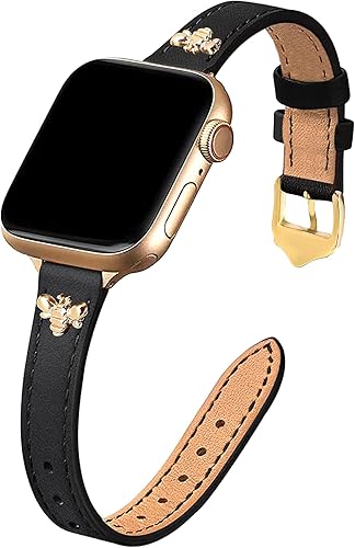 JR.DM Correas delgadas de cuero compatibles con Apple Watch Band 1.496 in 1.575 in 1.614 in 1.654 in 1.732 in 1.772 in 1.929 in, correa de cuero JR.DM Correas delgadas de cuero compatibles con Apple Watch Band 1.496 in 1.575 in 1.614 in 1.654 in 1.732 in 1.772 in 1.929 in, correa de cuero