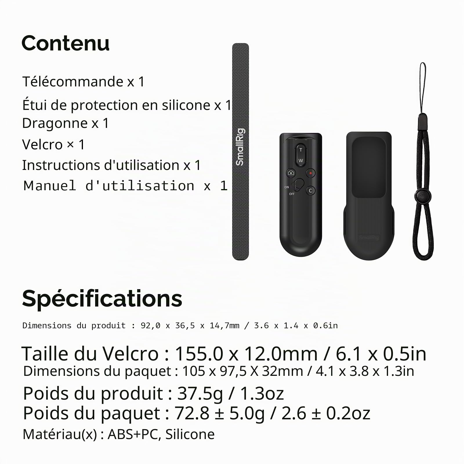 SMALLRIG SR-RG2 Télécommande sans Fil Compatible Sony Canon Nikon Alpha 7 V IV R V R IV R III A6700 FX3 A7C A7CR A7C II ZV-E10 R5 R6 Z50 III