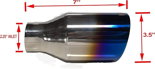 Miniatura 4 de NETAMI NT-2379 Punta de escape de acero inoxidable doble pared soldada con azul quemado