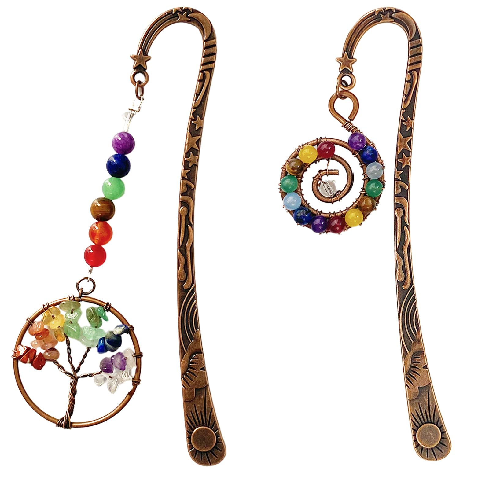 Marcapáginas de metal vintage de 2 piezas, Marcapáginas Cristal,¡el regalo perfecto para profesores, madres, amigos y amantes de los libros