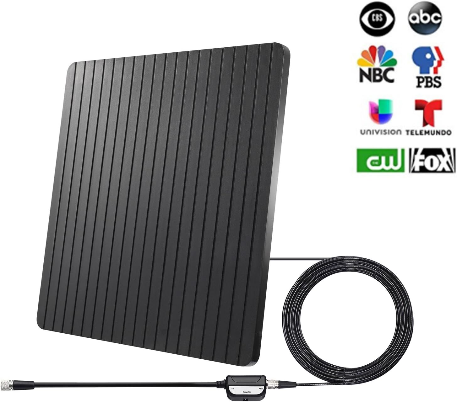 [2020 Latest] HD Digital TV Antenna Long 150 Miles Range - Support 4K 1080p Fire tv Stick and All Older TV's Indoor HDTV Amplifier Signal Booster - 11ft Cable,Antenna tv Digital hd Indoor (Gray)