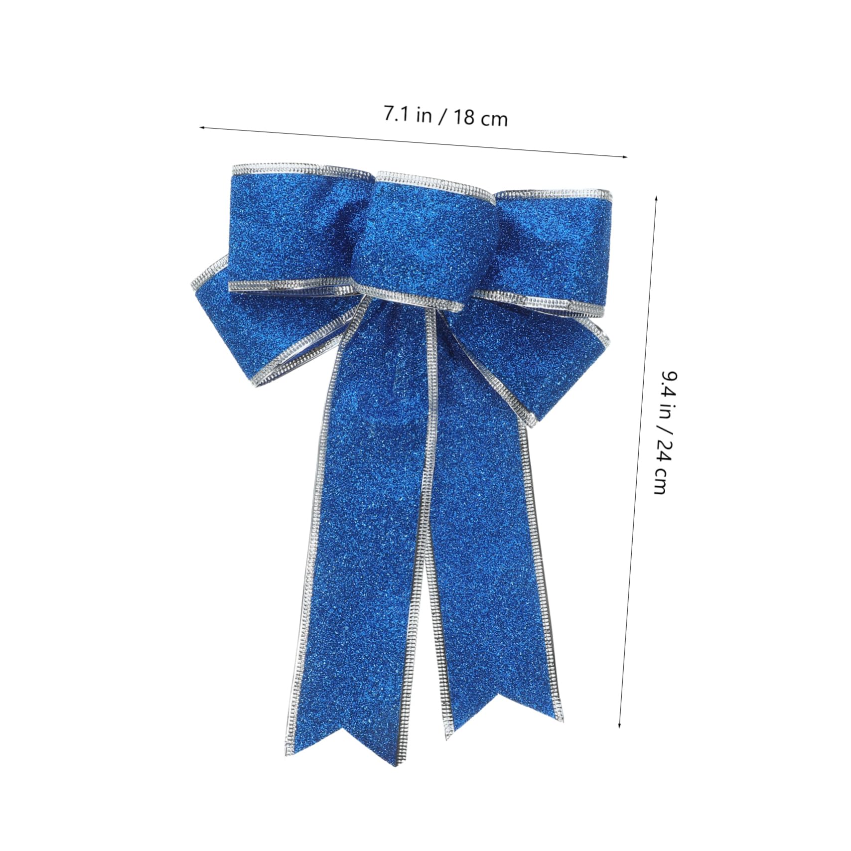 Healeved 5pezzi Fiocco Di Nastro Natalizio in Tessuto Scintillante Nodo Regalo Ornamento Per Albero Di Natale Decorazione Per Porta Parete Tavolo Blu