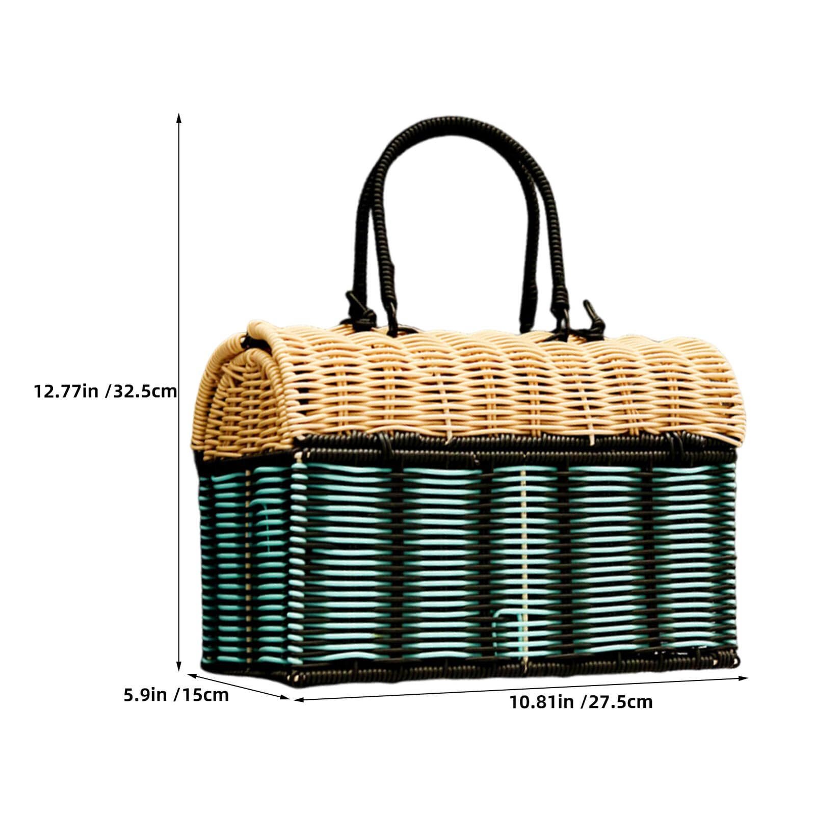 Gatuida Grande Borsa Tote Intrecciata a Mano in Finto Rattan Sintetico Borsa da Spiaggia Leggera e Resistente per Donna Multiuso per Viaggi Shopping e Organizzazione Casa