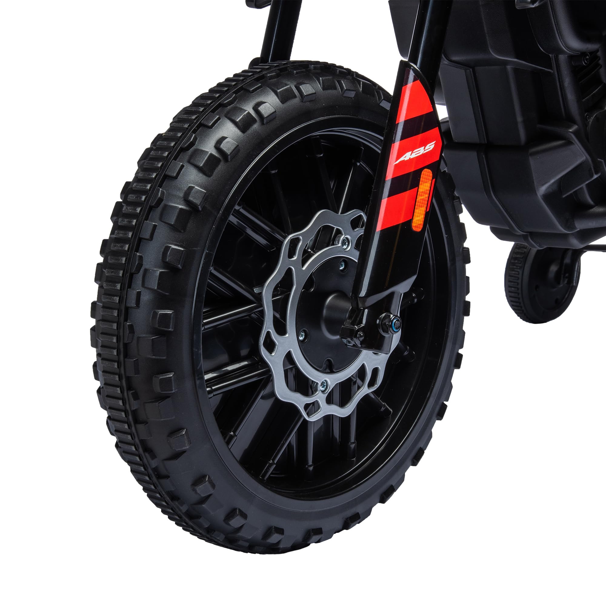 AIYAPLAY Moto électrique Enfants Moto Cross pour Enfant sous Licence Aprilia avec 2 Moteurs 12V, Vitesse Max. 6 km/h, Roues d'entraînement, Suspension à Ressort, lumière LED, Musique, USB - Rouge