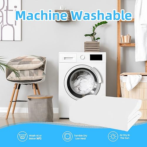 Miniatura 7 de WINGLAM Protector de colchón impermeable de tamaño matrimonial, funda de colchón sin ruido de tela de aire 3D, refrescante y transpirable, lavable a