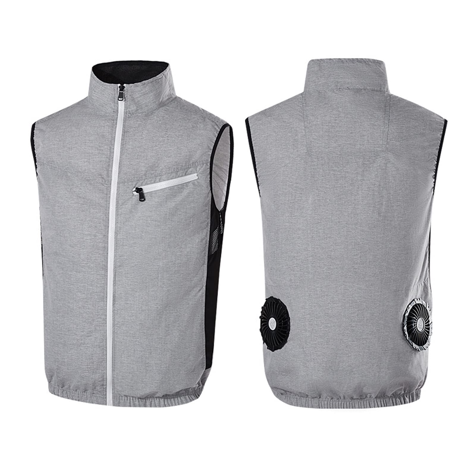 Chłodzenie Mężczyźni Kobiety Klimatyzacja Kamizelka Lato Chłodzenie Fan Cool Waistcoat Sporty na świeżym powietrzu USB. Wentylatory piesze wędkarstwo (Color : Gray, Size : XXL)
