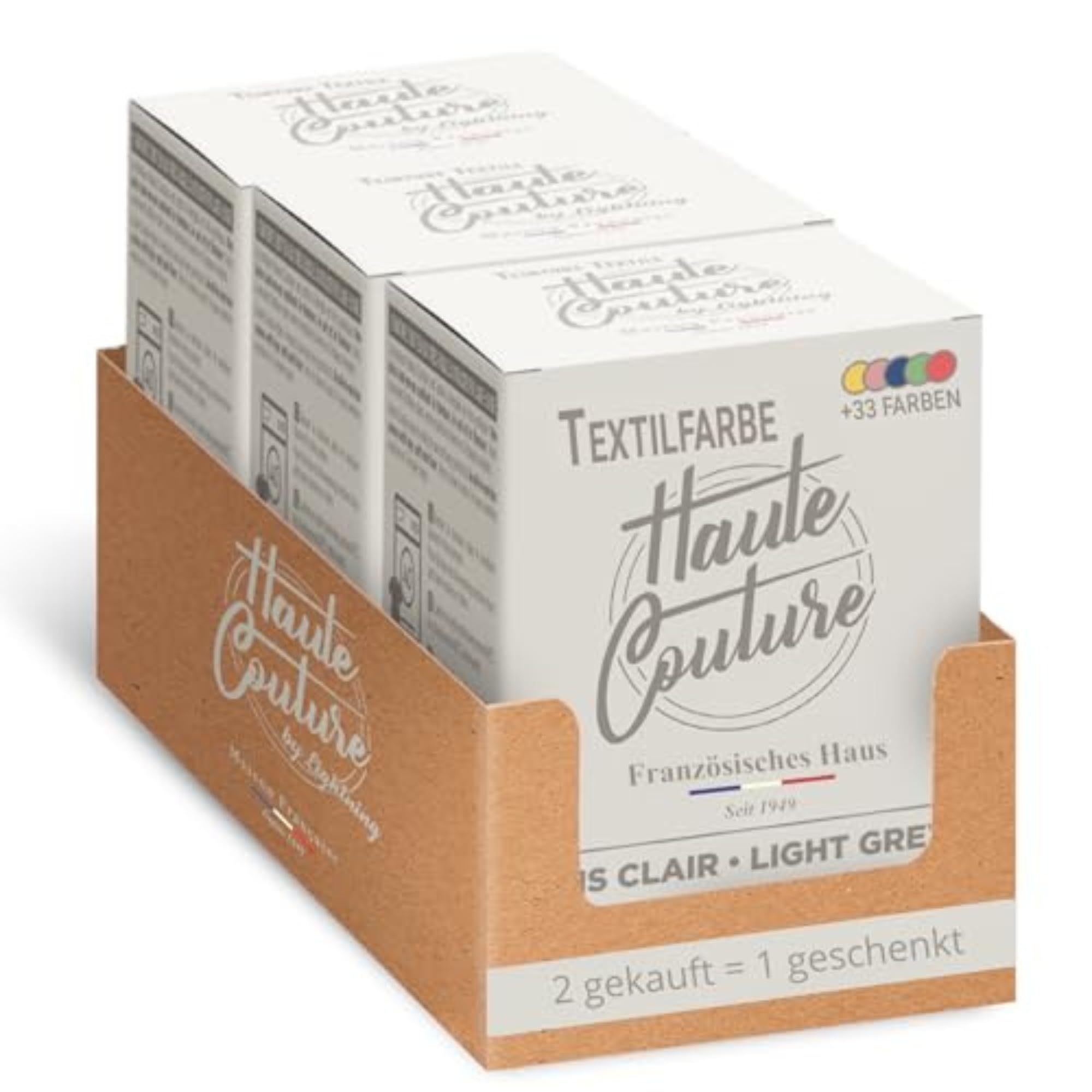 Haute Couture - Textilfarbe All-in-One - LichtGrau - 3x350g