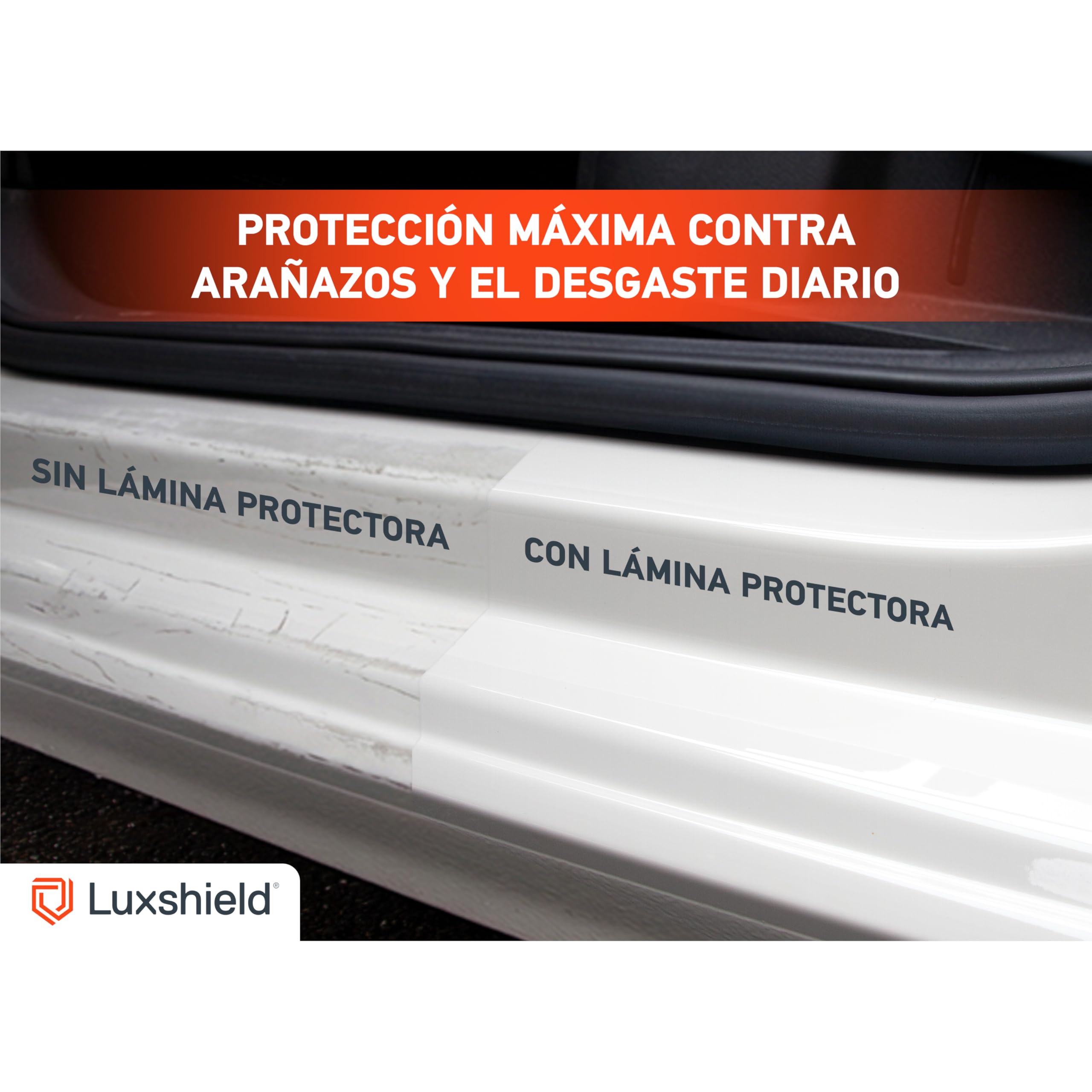 Luxshield Protector Umbrales Puertas de Coche para Opel Frontera OV24 I 2024-2026 - Accesorios vinilos para Puertas Adhesivo Carbono