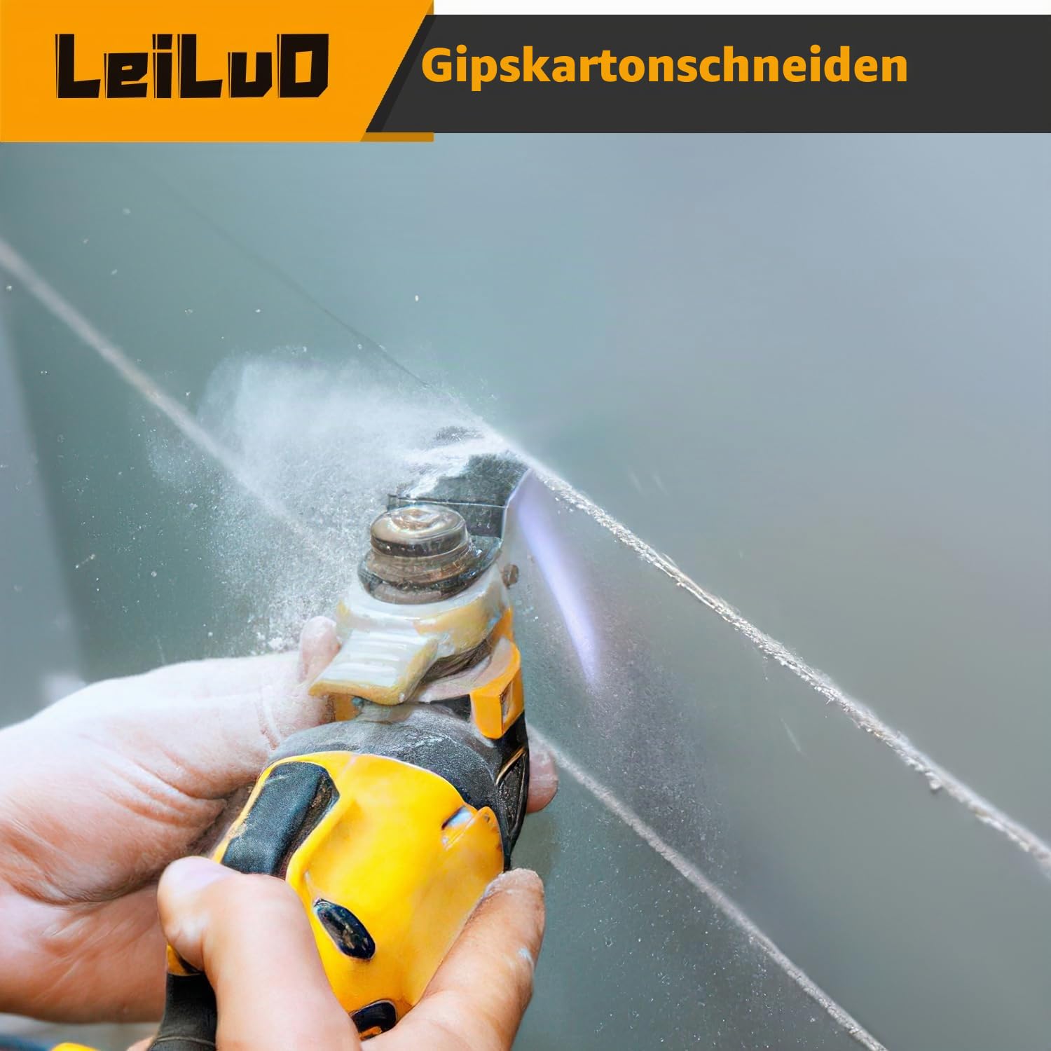 LEILUO 110 tlg Multitool Sägeblätter Set Titan Extra-Lang & Breit Oszillierende Sägeblätter für Holz Gipskarton Nägel Universal Zubehör mit Aufbewahrungstasche Kompatibel mit DeWalt Makita u. a. | 100 Karbonstahl & 10 Titan, extra lang & breit, Holz Metal