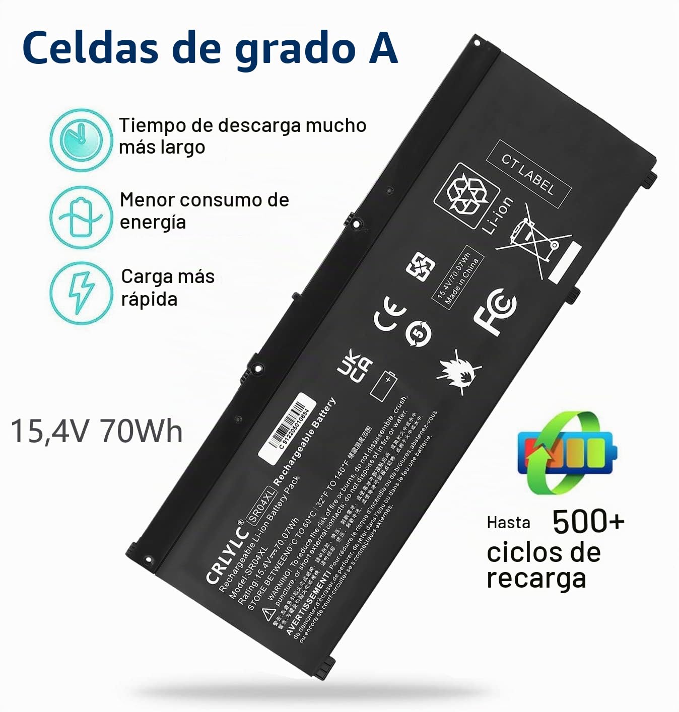 SR04xl batería de para Portátil HP Omen 2018 15-CE 15T-CE 15-DC 15T-DC 17-CB 17T-CB ZBook 15v G5 Pavilion 15-CB 15T-CB 15-ce000nf ce002ng ce003nf ce005ng ce007ng 15-dc0001ng 15-cb002nl Battery