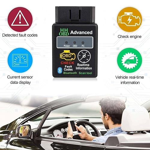 Miniatura 4 de El más nuevo Bluetooth OBD2 escáner de diagnóstico automático herramienta de lector de código de falla automático (ELM327)