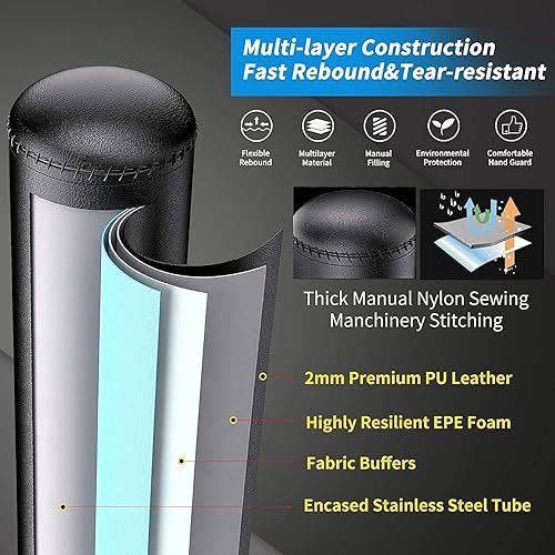 Miniatura 6 de Saco de boxeo independiente para adultos de 70 pulgadas, taza de subida, bolsa de boxeo con soporte para MMA Muay Thai Fitness, requerido relleno de