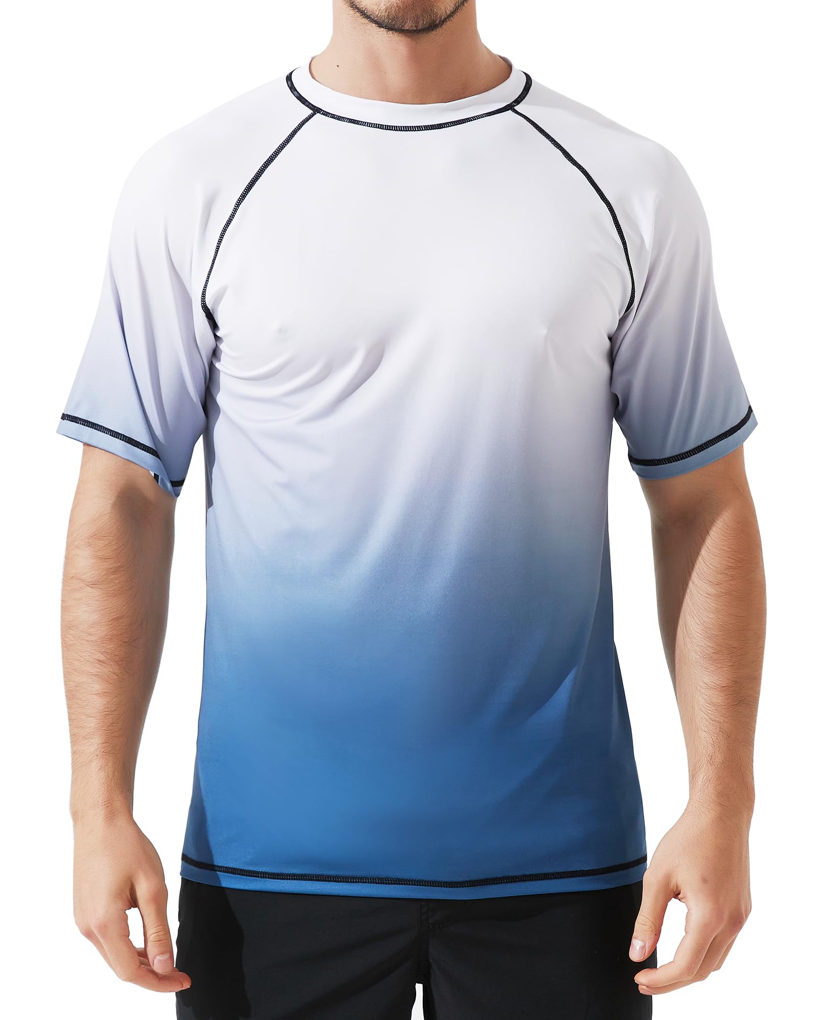 Arcweg Herren Rashguard UV T-Shirt Schwimm Shirt Kurzarm Schnell Trocknend Wassersurf-Shirt UPF 50 Tops Badeshirts (M-3XL)