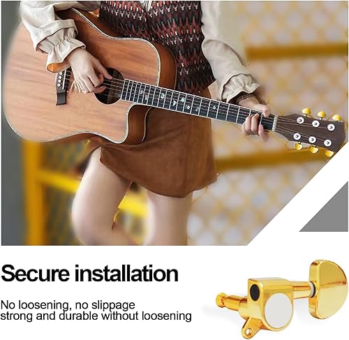 Miniatura 49 de SAPHUE Afinadores de guitarra de 4.331 in, un juego de llaves de afinación de guitarra clásica negra 1R1L, clavijas de cuerda para guitarra clásica
