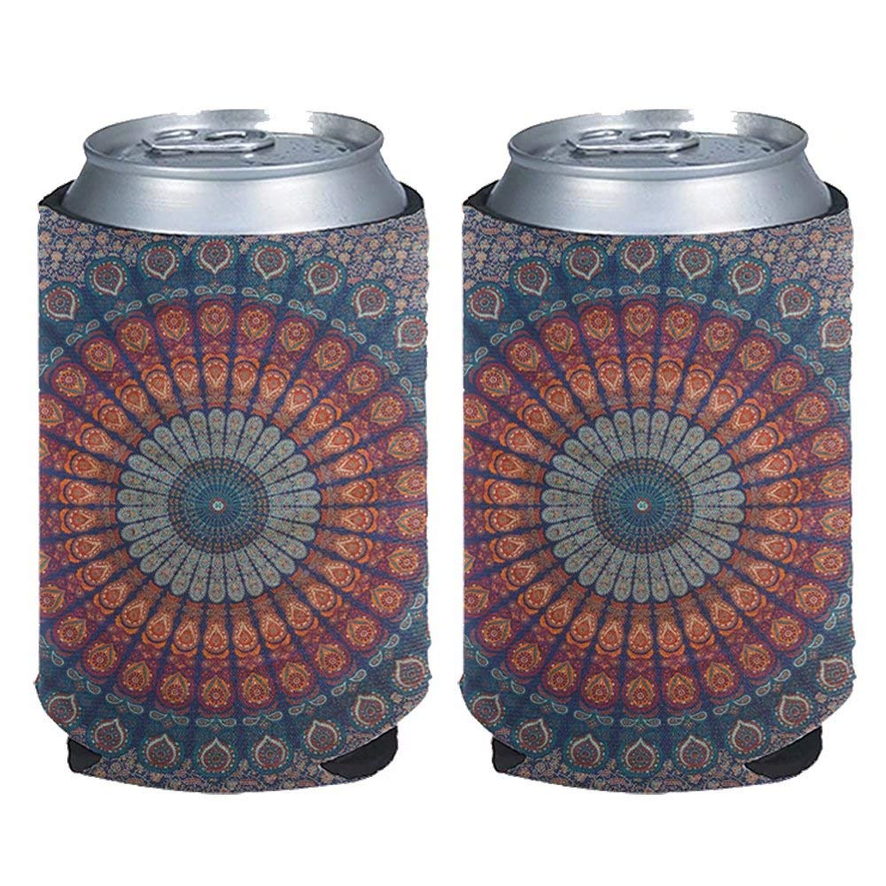 2 Copertine In Neoprene Per Lattine Stile Africano Con Elefanti Bohemien - Ideali Per Birra Ed Energy Drink - Foto 7