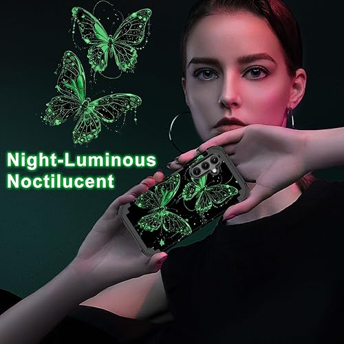 Miniatura 6 de LONTECT Funda para Galaxy A15 5G Grow in the Dark a prueba de golpes, 3 en 1, resistente, híbrida, resistente, de alto impacto, funda protectora