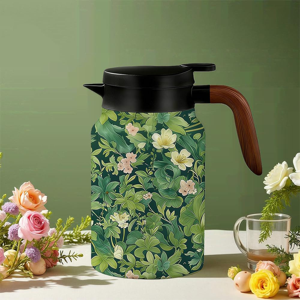 Caraffa termica con infusore integrato, teiera a doppia parete in acciaio inox per caffè caldo e foglie sfuse, elegante bollitore per casa e ufficio, capacità 1500 ml