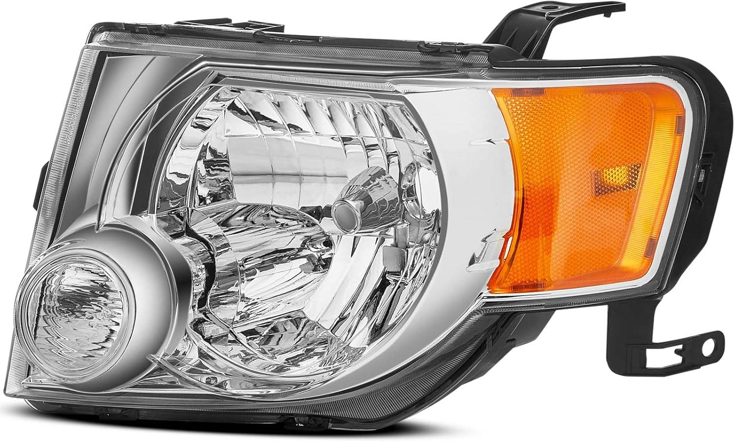Headlights Assembly Compatible With 2008 2009 2010 2011 2012 Ford Escape XLS XLT Limited Hybrid Chrome Headlamp Replacement Driver & Passenger Side