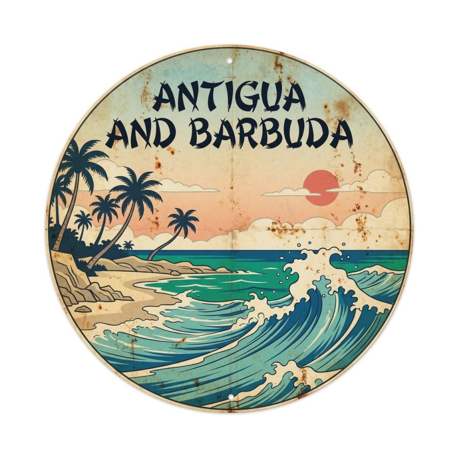 Seaside Scenery Antigua And Barbuda Saint John Metal Tin Sign