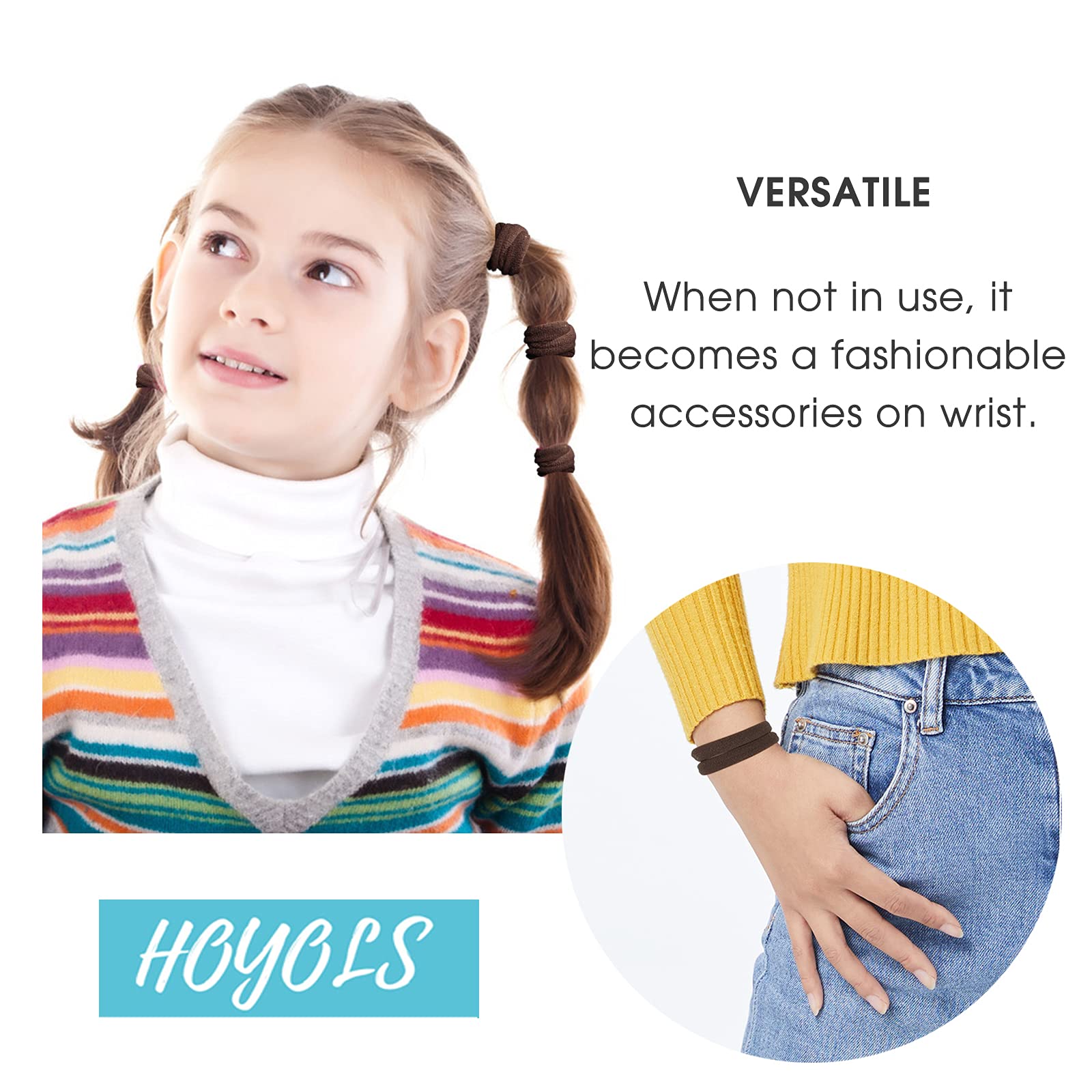 Amazon.com : HOYOLS 50 Pcs Soft Elastic Hair Ties, Large 
