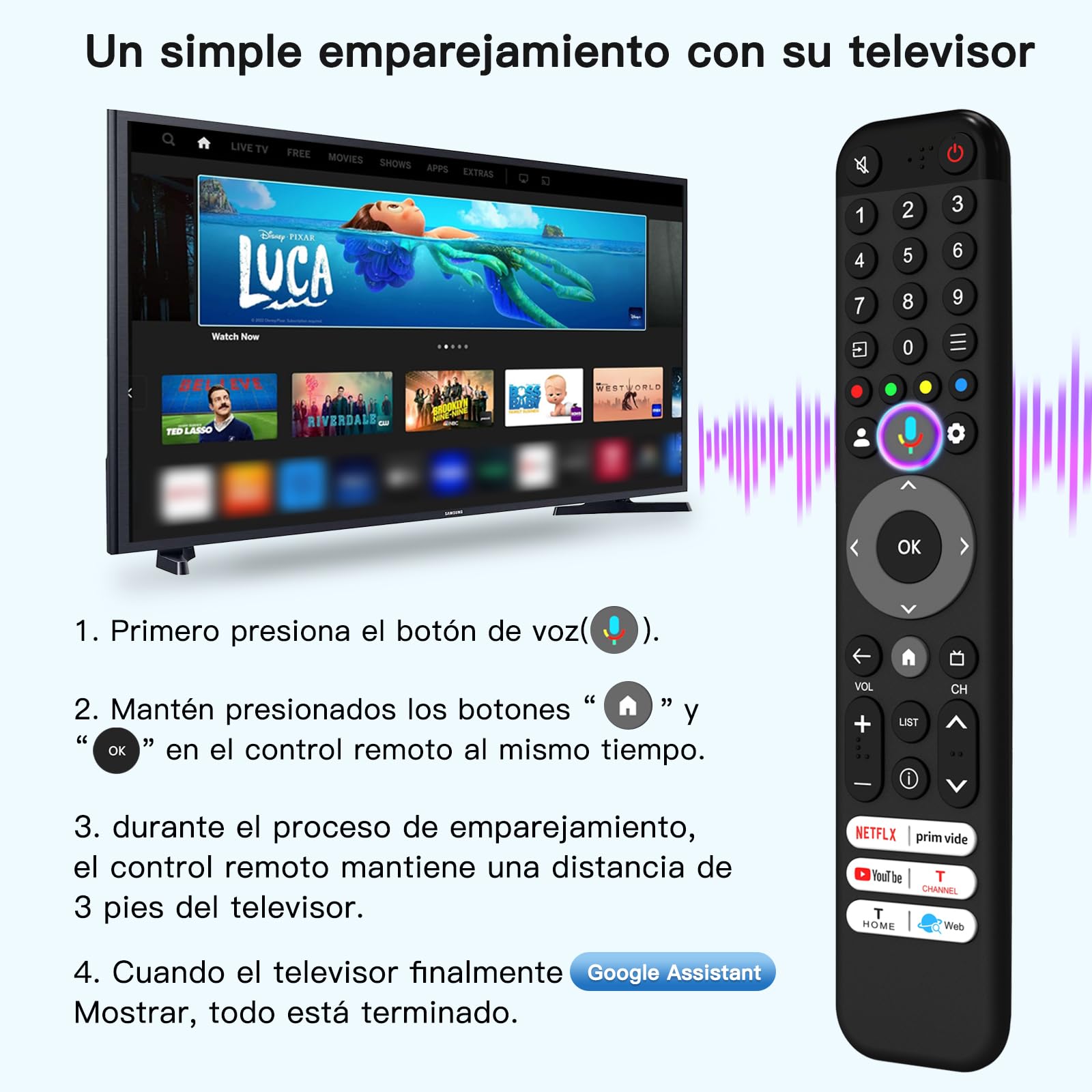VINABTY Telecomando Ricambio RC833-GUB1 Per TV TCL Serie C74, C84, C85, P63 E Altri Modelli 4K QLED - 3