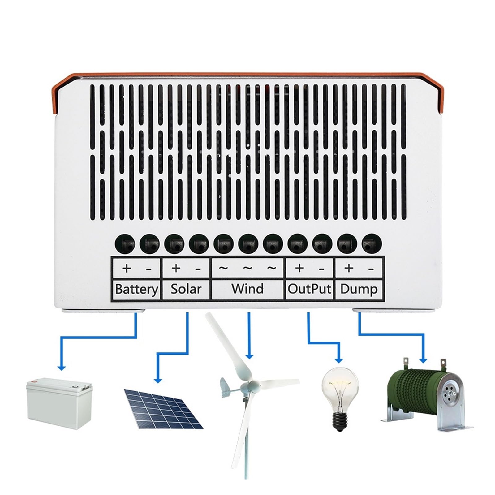 6000 W Podwójny MPPT Wiatrowy Hybrydowy System Ładowania Regulator Słoneczny 12 V 24 48 Automatyczny Domowy Wiatrak Generator(12V 24V AUTO)