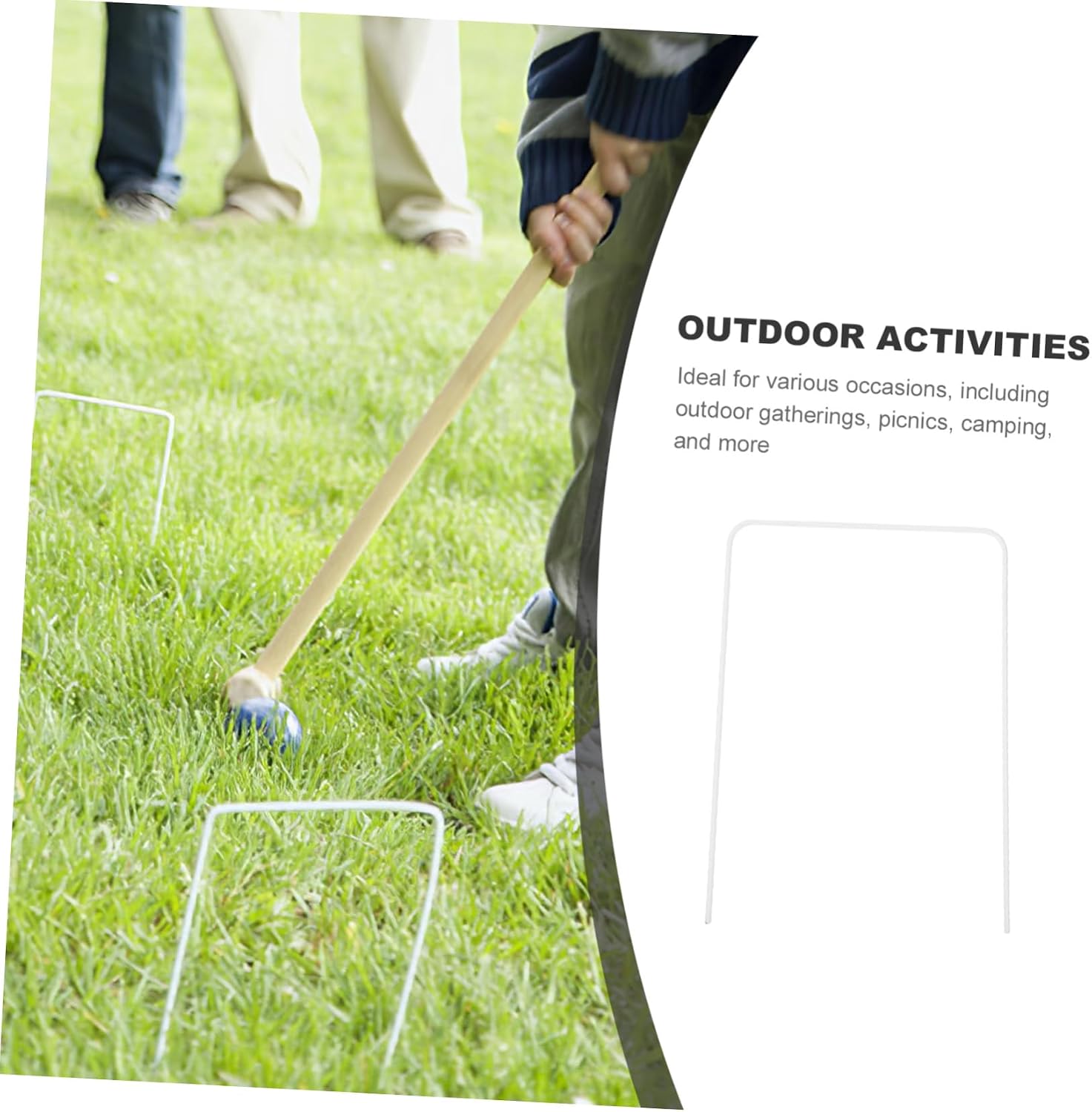 VANZACK 9pcs Croquet Wickets Replacement Gates for Backyard Lawn Outdoor Games Family Fun Gateball Accessories